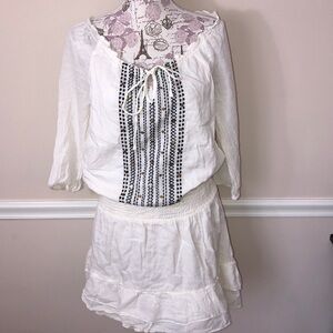 Old Navy Medium Boho Cream Dress Ruffle